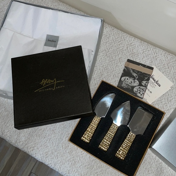 Michael Aram safari cheese knife set gold NIB from Neiman marcus - Picture 1 of 7